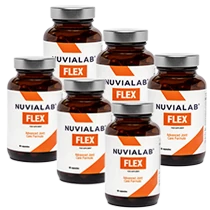 Pack de six flacons de NuviaLab Flex, illustrant l'offre la plus économique