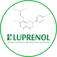 Représentation de Luprenol®, ingrédient actif de NuviaLab Meno pour la ménopause