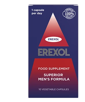 Erexol : Boîte du complément pour la santé masculine et le bien-être prostatique.